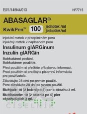 ABASAGLAR 100 jednotiek/ml Kwikpen