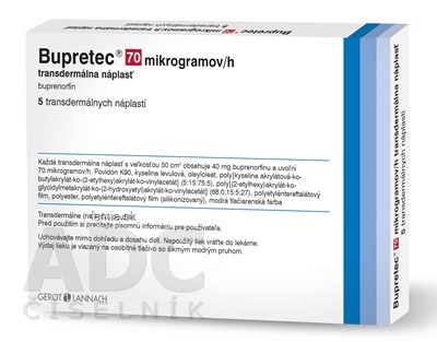 Bupretec 70 mikrogramov/h transdermálna náplasť